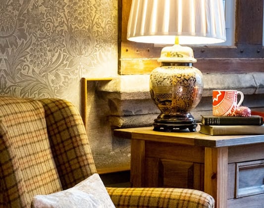 chair by lamp