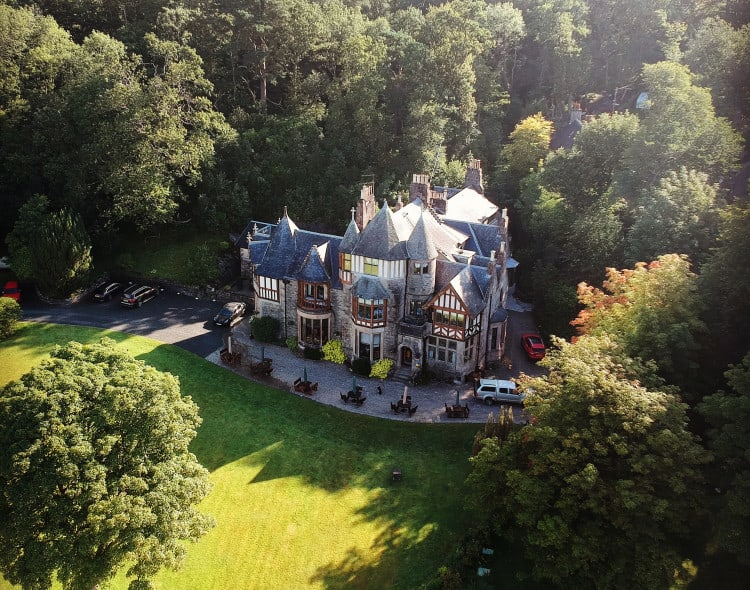 Aerial view of the hotel