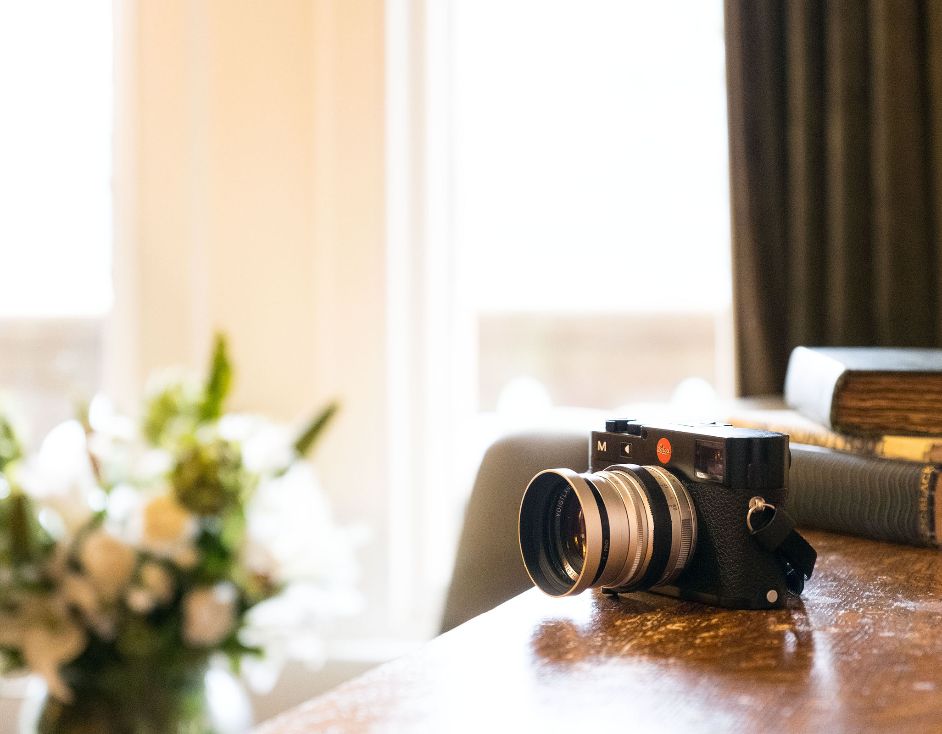 Camera on desk